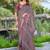 grey cotton blend digital print saree