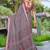 grey cotton blend digital print saree