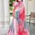 pink cotton blend saree floral print