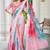 pink cotton blend saree floral print