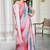 pink cotton blend saree floral print