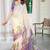 cream cotton blend digital print saree