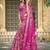 pink cotton blend saree floral print