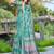 sea green cotton blend saree with floral border print