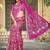 pink cotton blend saree floral print