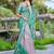 sea green cotton blend saree with floral border print