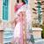 white cotton blend saree with floral border print