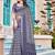 navy purple cotton blend saree with floral print