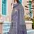 navy purple cotton blend saree with floral print