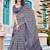 navy purple cotton blend saree with floral print