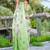 green cotton blend saree with floral print