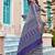 navy purple cotton blend saree with floral print