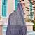 navy purple cotton blend saree with floral print
