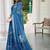 blue cotton blend digital print saree
