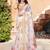 white orange cotton blend saree with floral border print
