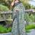 sea green cotton blend digital print saree