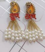 handmade shubh labh pearl tassel door hanging decorative festive home wall hanging (pack of 2)