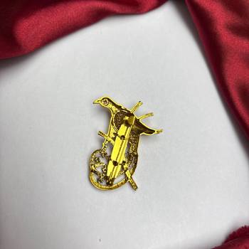 Gold Peacock Saree Brooch, Indian Bridal Jewelry, Stone Accent Accessory 4