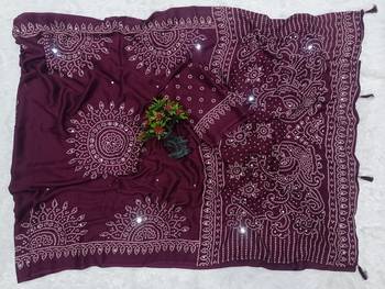 heavy moss crepe printed with real mirror work saree for women's 3