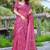 pink cotton blend saree floral print