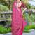 pink cotton blend saree floral print