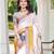 cream cotton blend digital print saree
