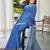 blue cotton blend saree floral print (sfcl122)
