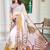 cream cotton blend digital print saree