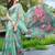 sea green cotton blend digital print saree