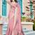 pink cream cotton blend saree with floral print