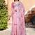 pink cotton blend saree floral border print