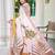 cream cotton blend digital print saree