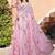 pink cotton blend saree floral border print