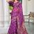 purple pink cotton blend digital print saree