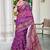 purple pink cotton blend digital print saree
