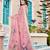 pink cream cotton blend saree with floral print