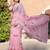 pink cotton blend saree floral border print