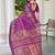 purple pink cotton blend digital print saree