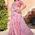 pink cotton blend saree floral border print