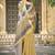 yellow grey cotton blend digital print saree