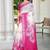 pink white cotton blend saree with floral print