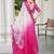 pink white cotton blend saree with floral print