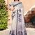 white purple cotton blend saree floral border print