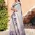 white purple cotton blend saree floral border print