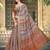 brown orange cotton blend digital print saree (sfcl105)
