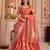 Coral Shimmer Zari Weaving Lehenga Choli with Dupatta