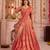 Coral Shimmer Zari Weaving Lehenga Choli with Dupatta