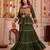 Mehendi Green Cotton Mirror & Gamthi Work Lehenga Choli Set