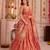 Coral Shimmer Zari Weaving Lehenga Choli with Dupatta
