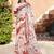 white multicolor cotton blend saree with floral print